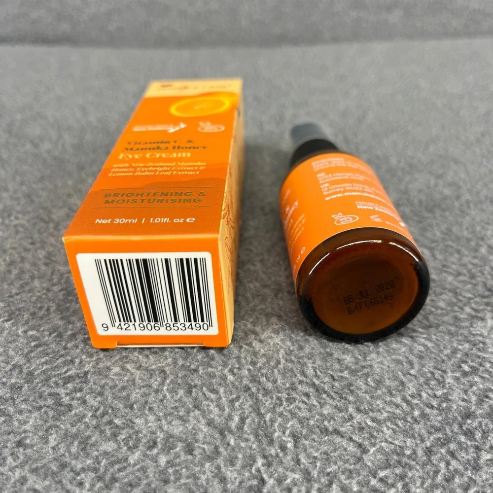 Manuka Lane Eye Cream Orange Vitamin‎ C Manuka Honey Brightening 1 oz